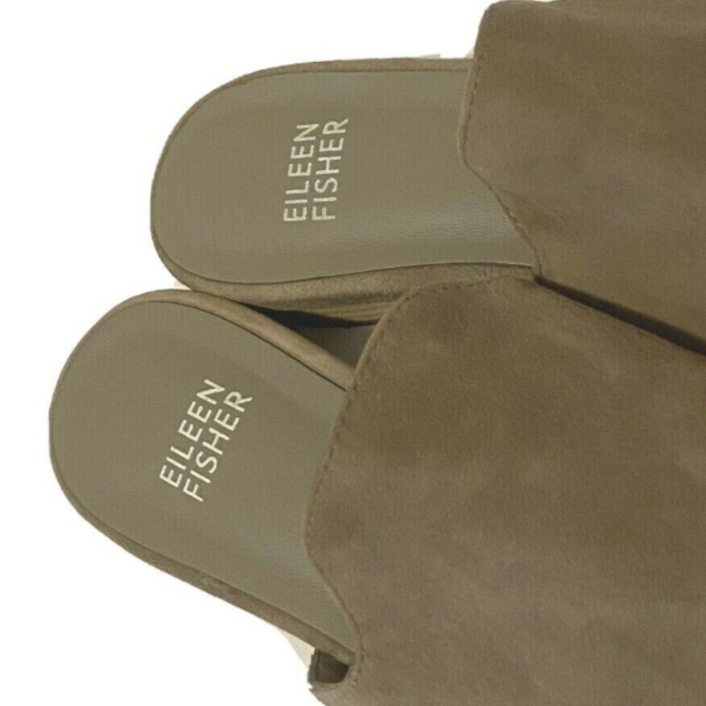 Eileen Fisher 5.5 Dion Suede Mules Slides Brown - Picture 4 of 6